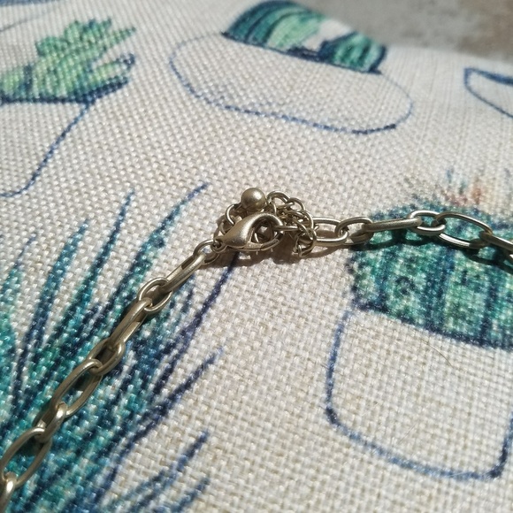 Francesca's Gold Pink Boho Statement Necklace OS Boutique Bling Dusty Rose - Picture 3 of 4